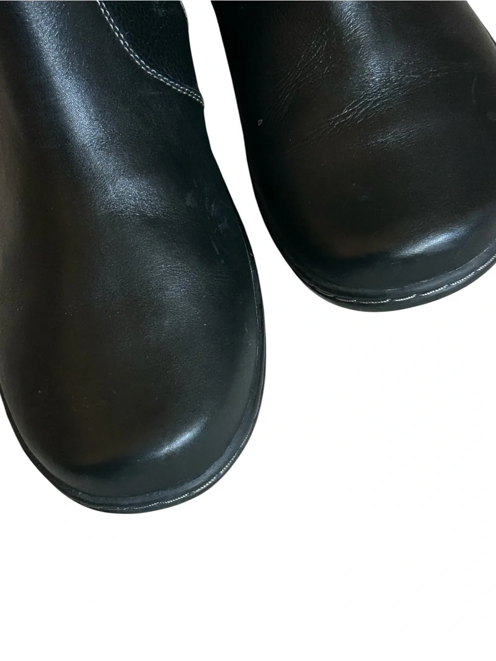 CLARKS “Cora Grace” Black Leather Zip-Entry Ankle Boots Women’s Size 9
